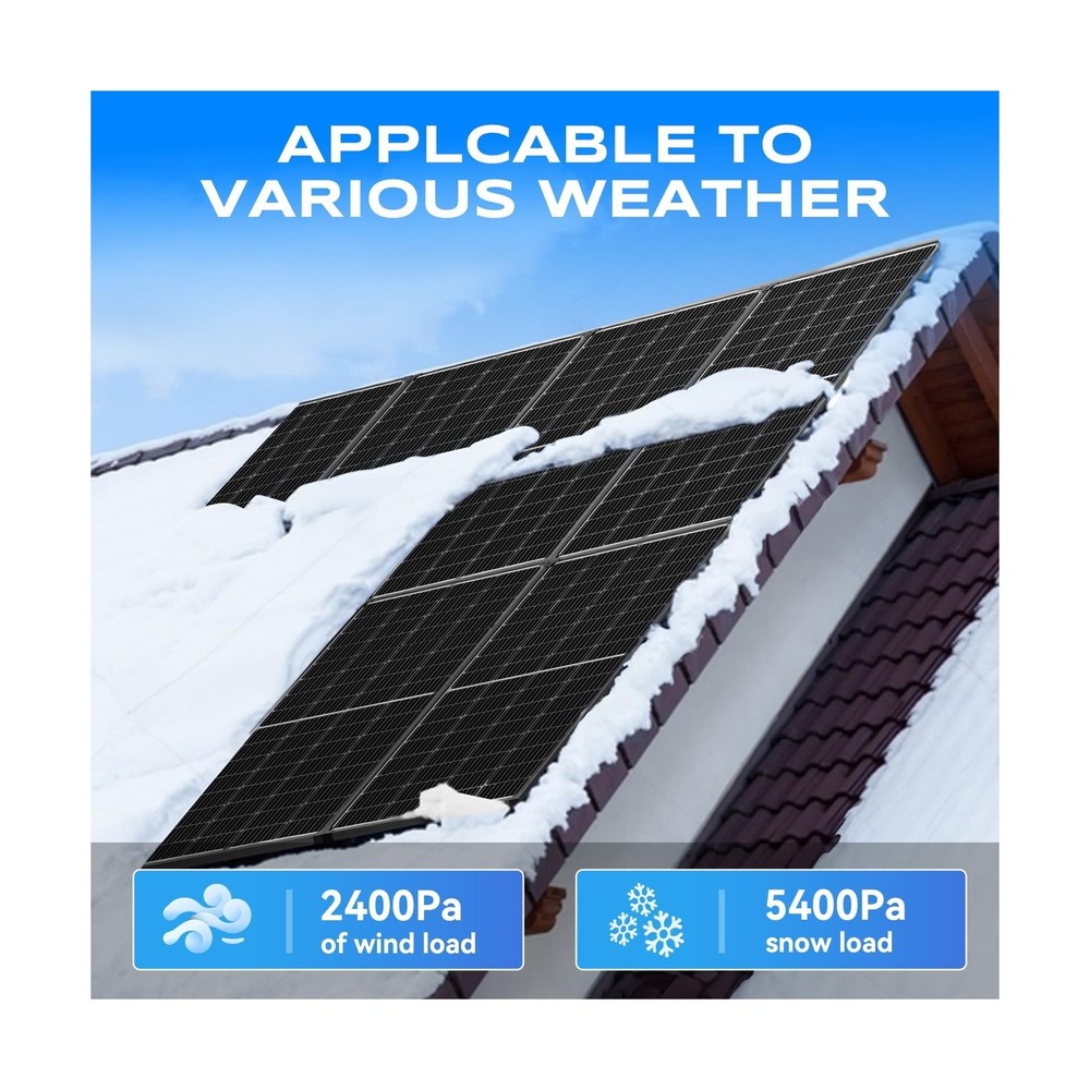 Bifacial 400 Watt Solar Panel 9BB Monocrystalline Cell High-Efficiency Module...