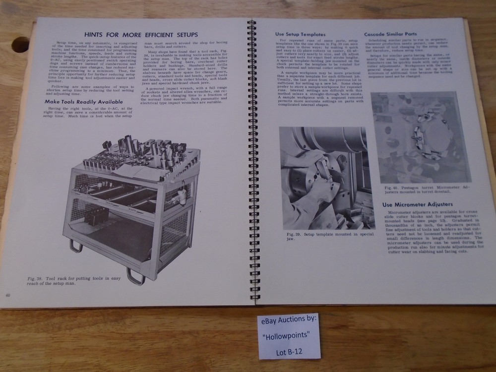 Warney & Swasey 0-AC Operating Instructions Single Spindle Automatic Manual B12