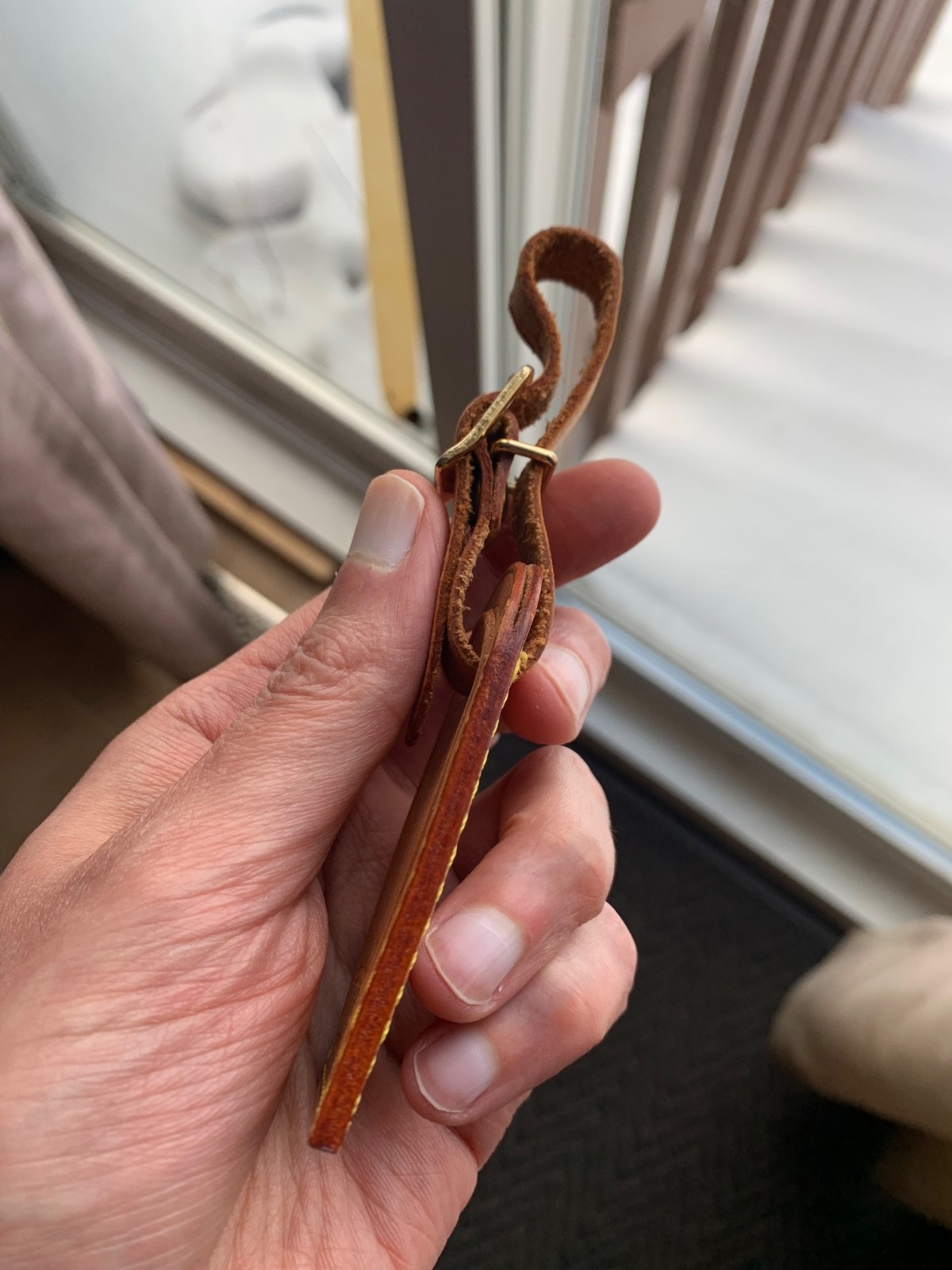 Authentic Louis Vuitton leather luggage tag !