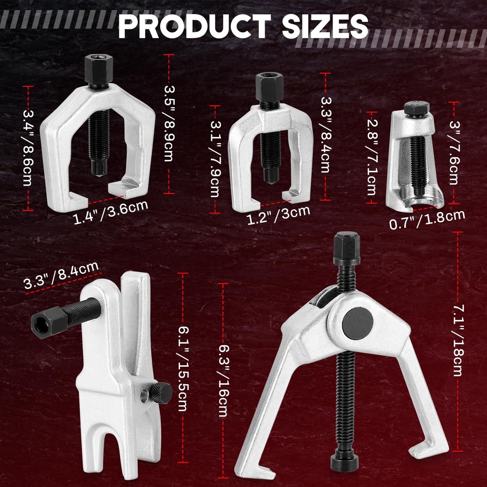 weyleity 5-in-1 Ball Joint Separator | Pitman Arm Puller Tie Rod End Tool Red