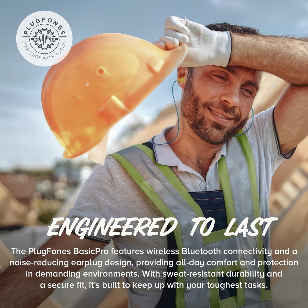 Basic Pro Earplug Headphones Wireless Bluetooth in-Ear Earplug Earbuds 25 dB ...