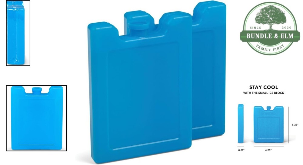 Small Ice Block Set, Reusable Gel Packs for Extended Cooling Performance