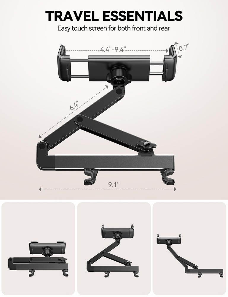 Soporte De Tableta Para Reposacabezas Con Estructura De Triangulo Pro