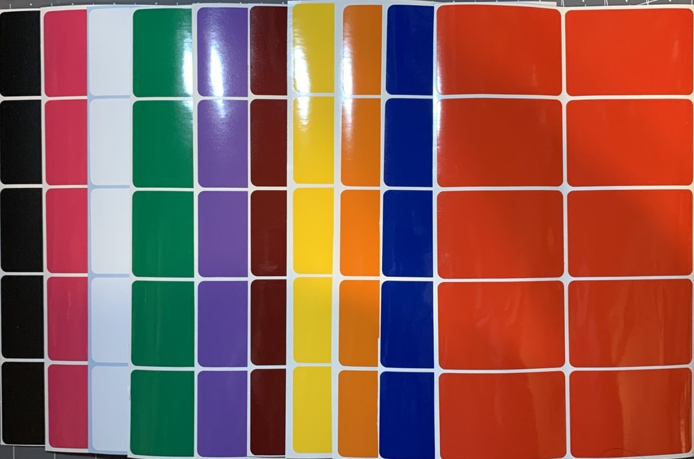 100 Rectangular Moving Tags Labels Sticker 10 different Colors 2"H x 3"W