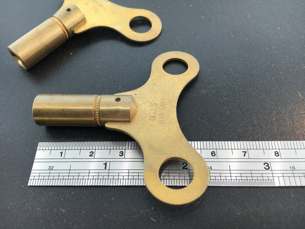 Swiss Made Brass Clock Key  Size #13 or 5.50 mm.