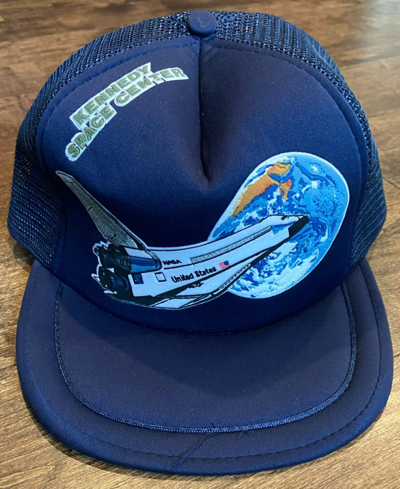Vintage Kennedy Space Center Trucker Hat Space Shuttle Snapback Adjustable