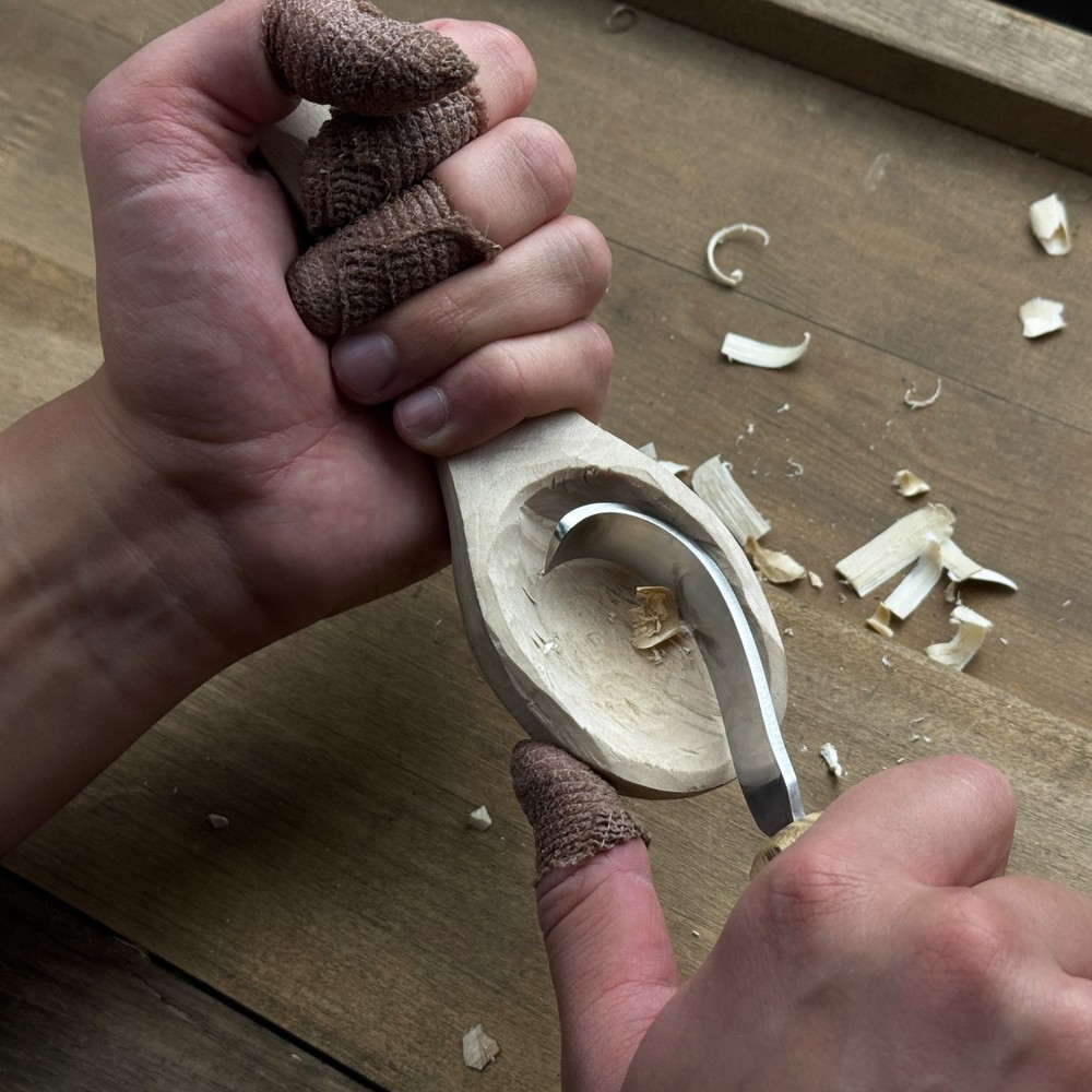 Spoon Carving Kit for Beginners. DIY Carving Set with Hook Knife & Tools.