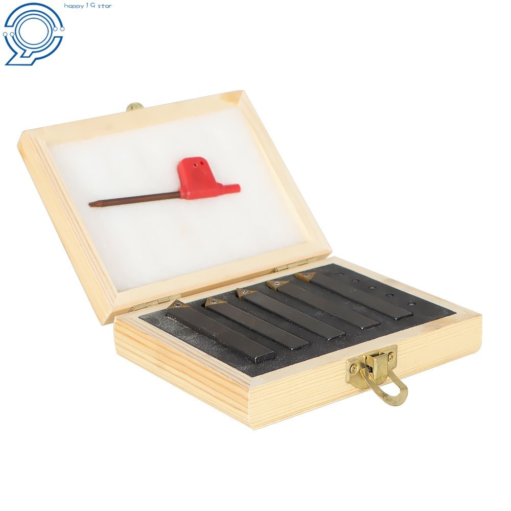 5 Pack 3/8" Carbide Indexable Turning Tool Lathe Tool Bit With Carbide Inserts