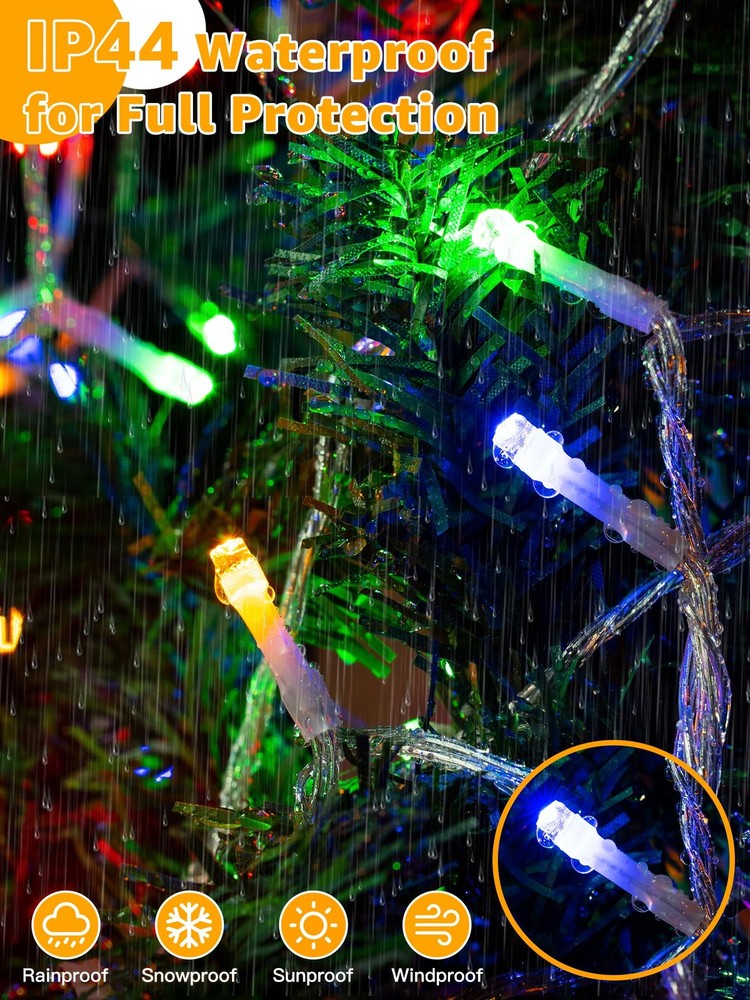 Christmas String Lights Indoor 1200LED 196FT, Waterproof Outdoor String Light...
