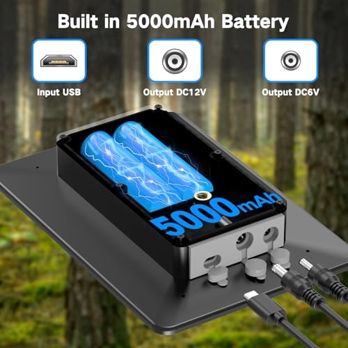 Solar Panel for Trail Camera, Trail Camera Solar Panel with 5000mAh