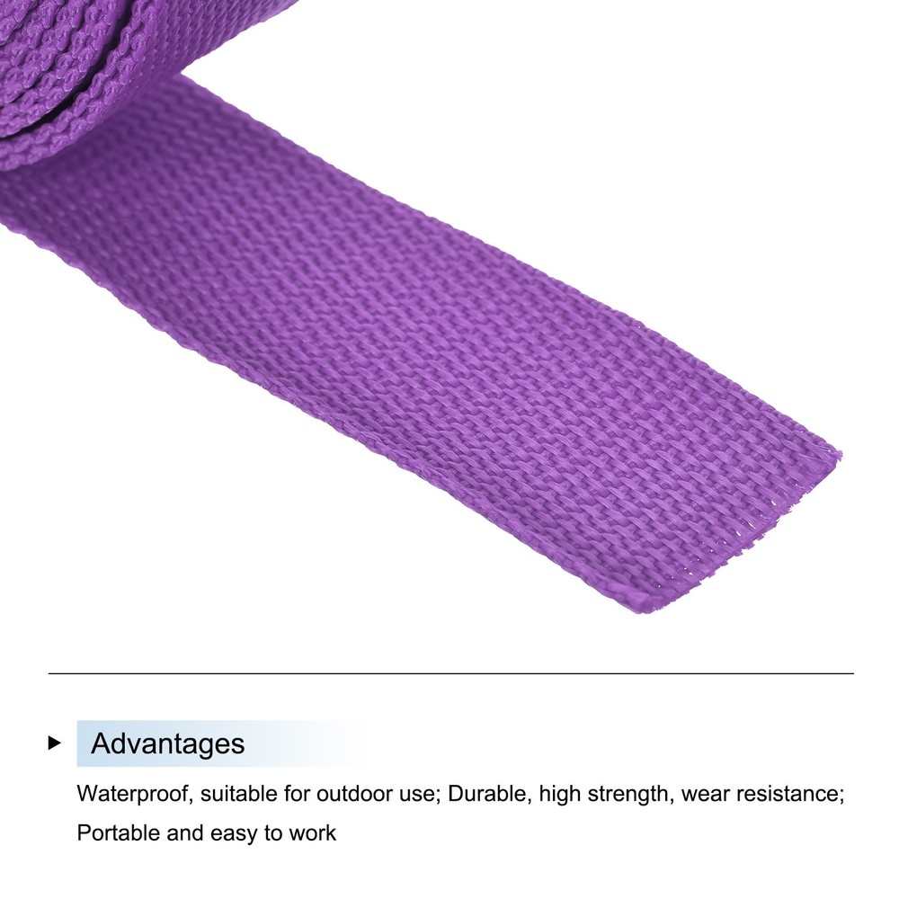 Lightweight Polypropylene Webbing Strap 3.8cm 10 Yard Purplish Red