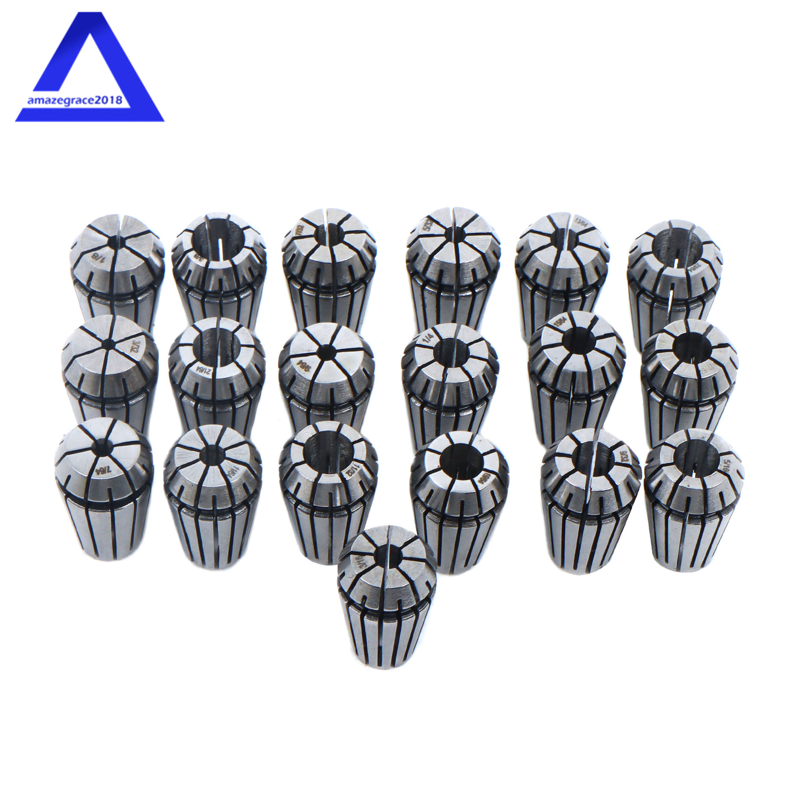 19Pack ER16 Collet Set Complete Sizes Including all 16th 32nds & 64th New