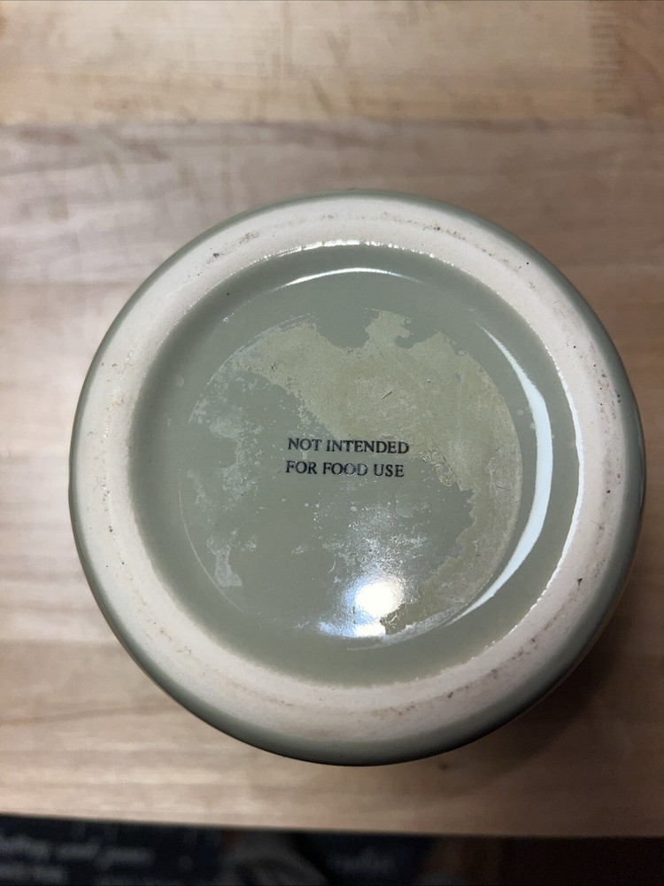 7”x4” stoneware candle jar/ empty/ with sealed lid