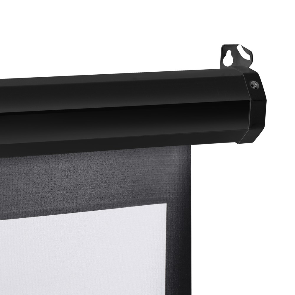 72 Inch Manual Projection Screen Pull Down 4:3 HD Projector 4K Widescreen Black