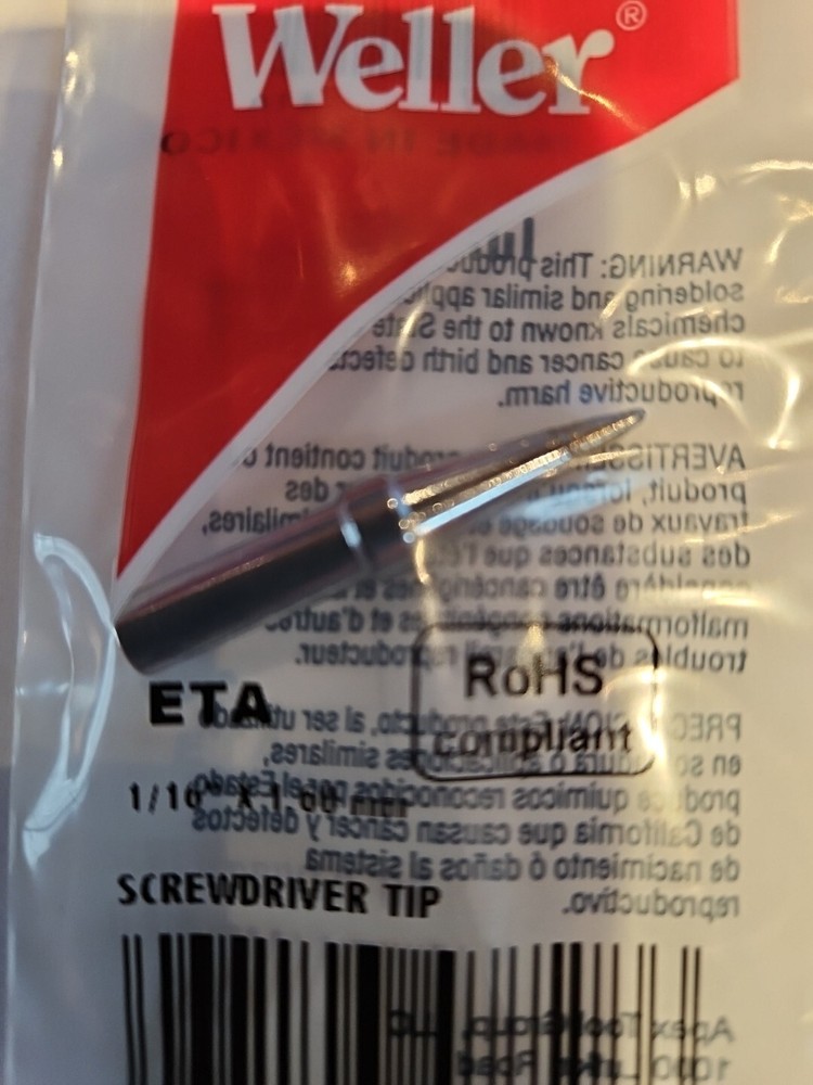 WELLER SOLDERING IRON TIP ETA