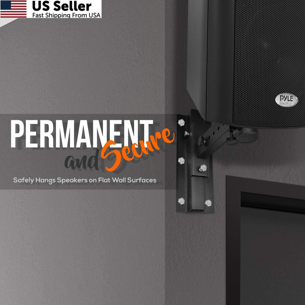 Pyle 90°-30° Angle, Tilt, Rotation Adjustment & Solid-Steel Pin Serves Black