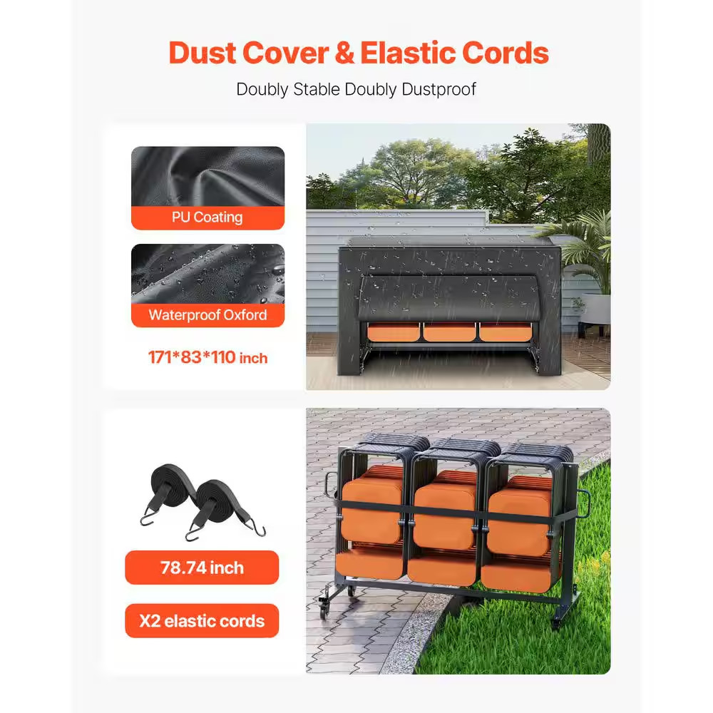 Folding Chair Rack, Multi-Function Chair Storage Dolly, 400 LBS. Capacity, Heavy