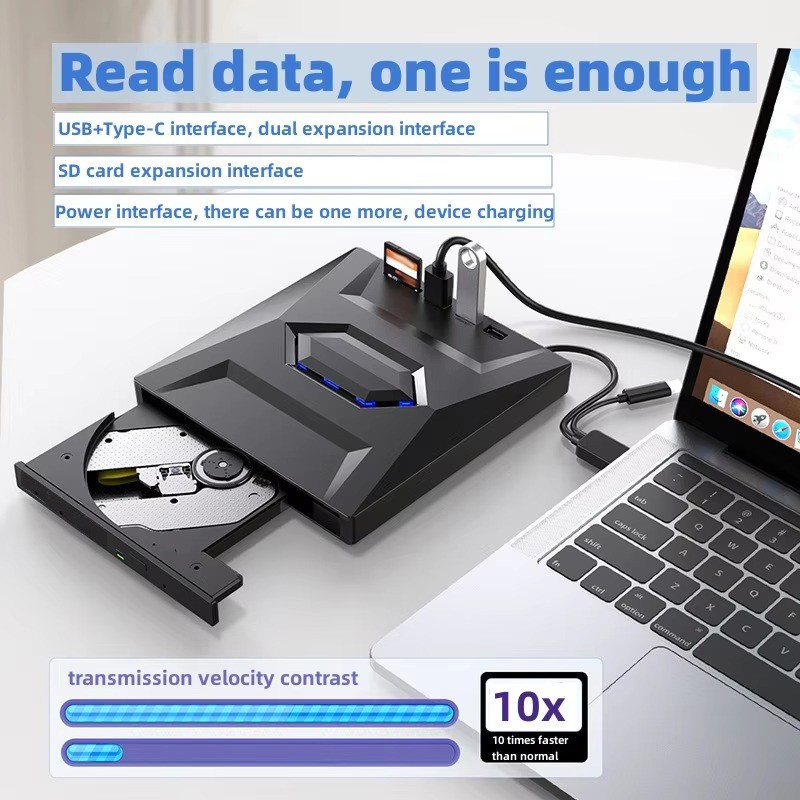 External CD DVD Burner Reader Write USB 3.0 High Speed for Windows PC Mac Laptop