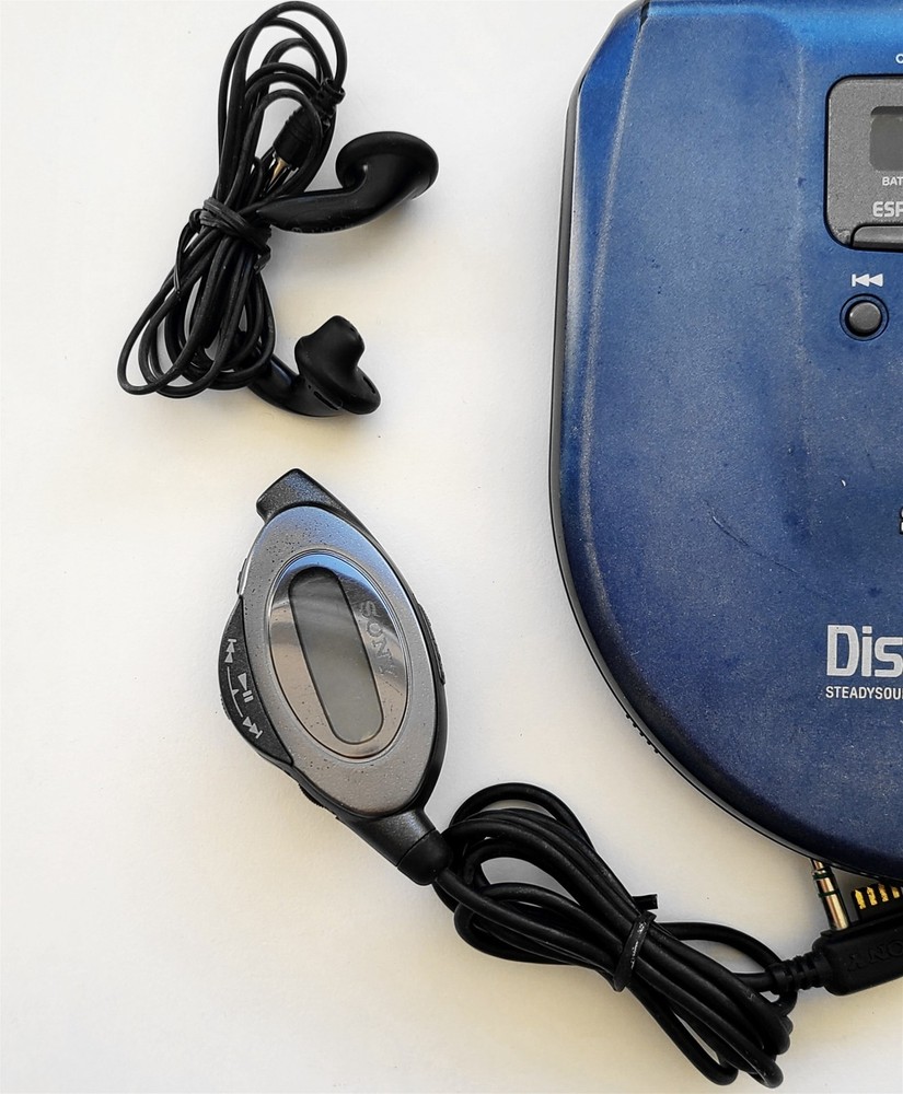 🔥RARE SONY D-E554 SONY CD COMPACT ESP2 PLAYER & REMOTE CONTROL RM-DM31L BLUE