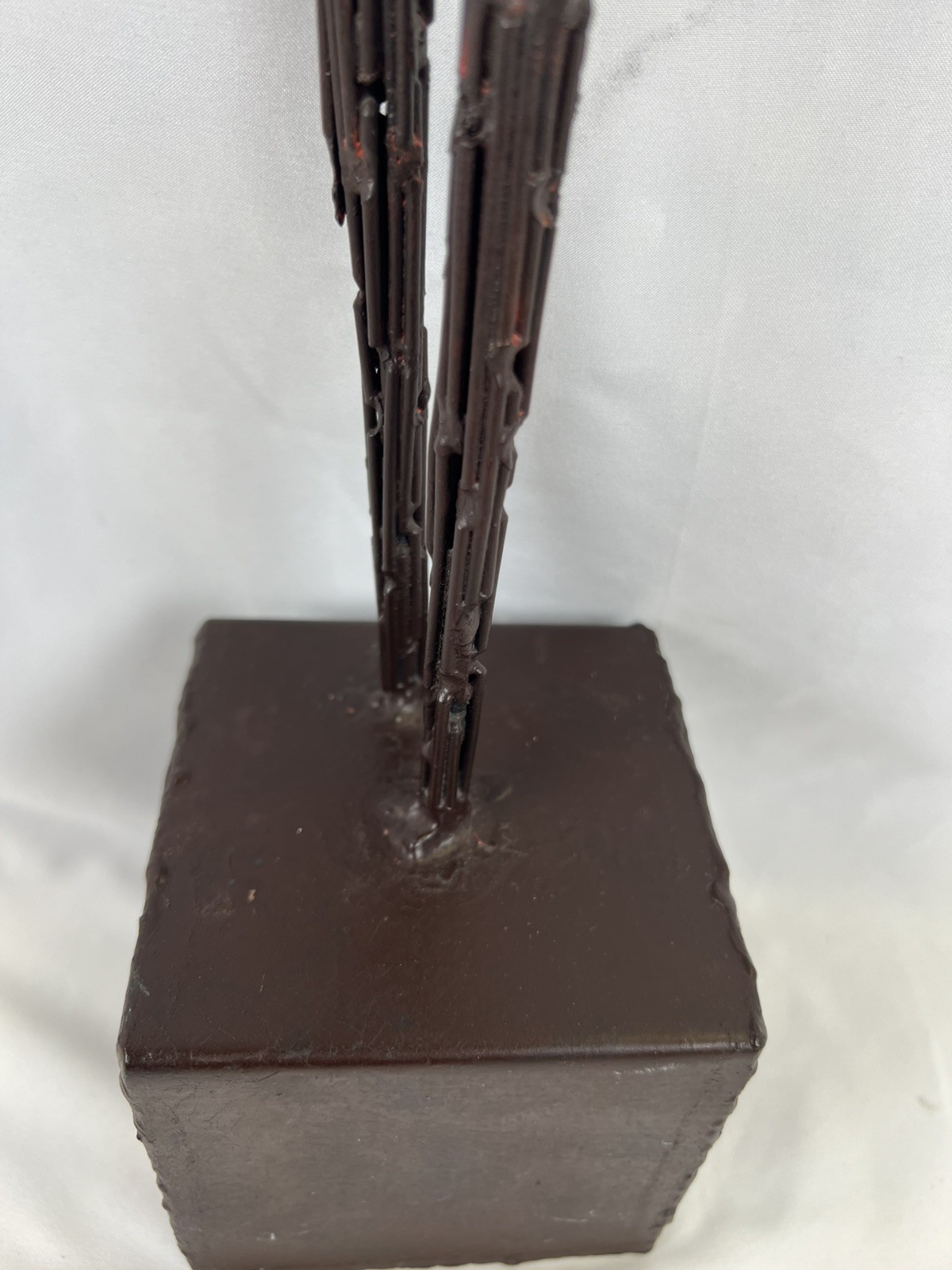 Brutalist Male Welded Nail Art Sculpture Modernist Metal 27” Giacometti Style