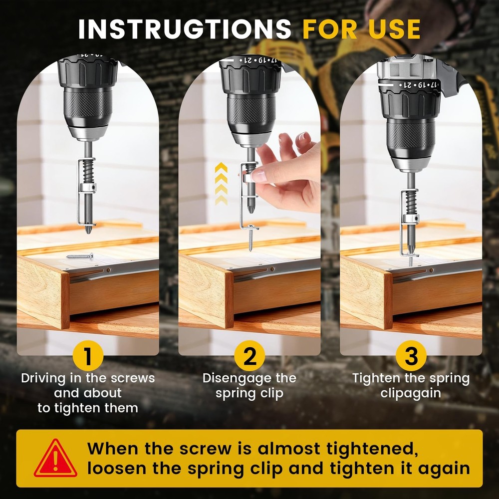 2 Pcs Spring-loaded Screw Holder Bit, Universal Screwdriver Bit with Screw Gr...