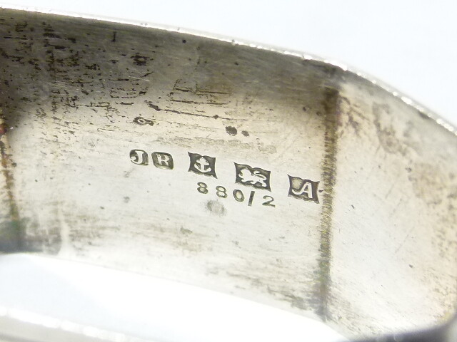 Single 1950 Solid Silver Octagonal Napkin Ring with MGK Initials 23g