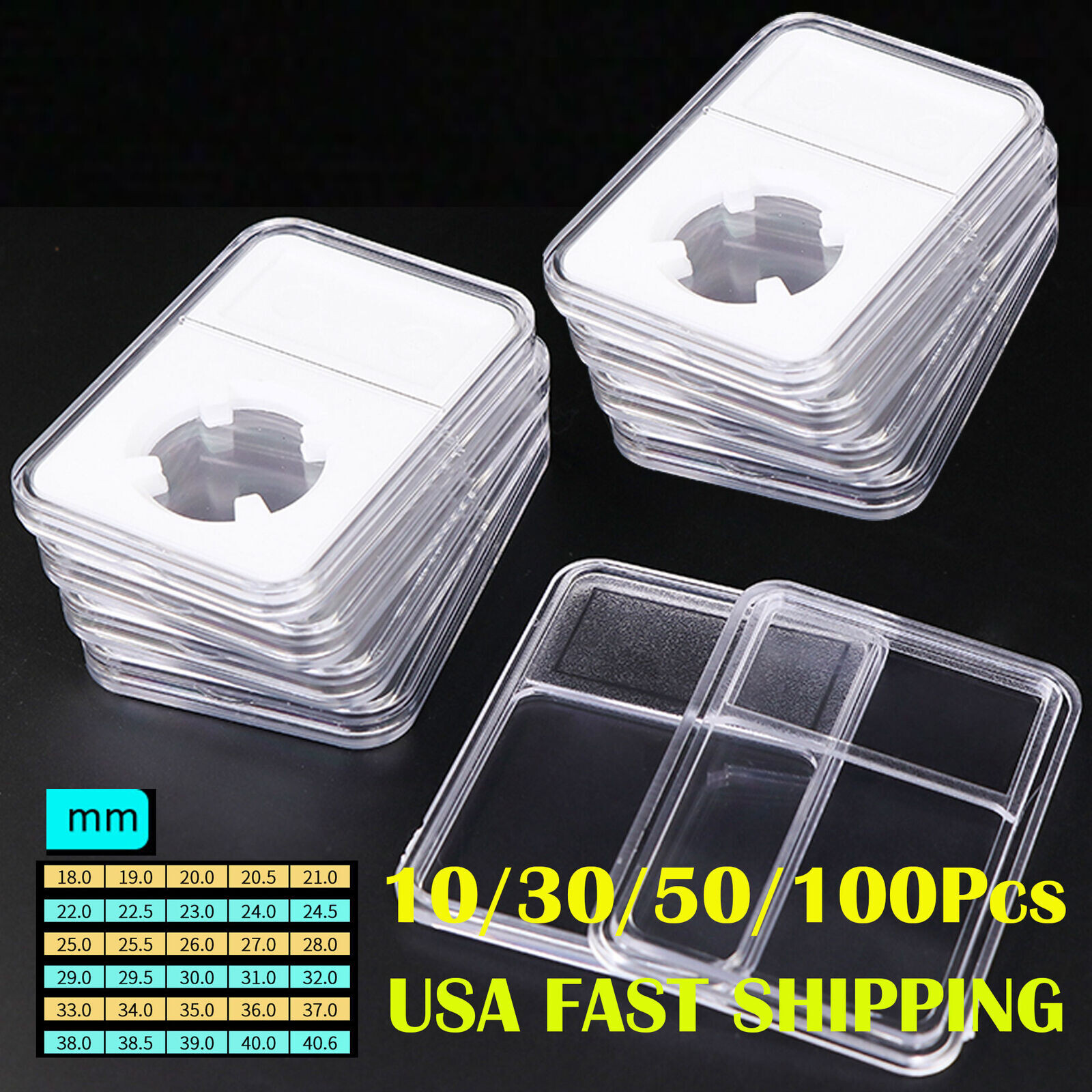 Coin Slab Holders For Grade PCGS NGC Display Storage Collection Box 18 38 40mm