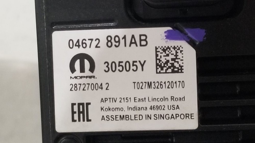 22 DODGE RAM 1500 FRONT FACING CAMERA WINDSHIELD MOUNTED 04672891AB