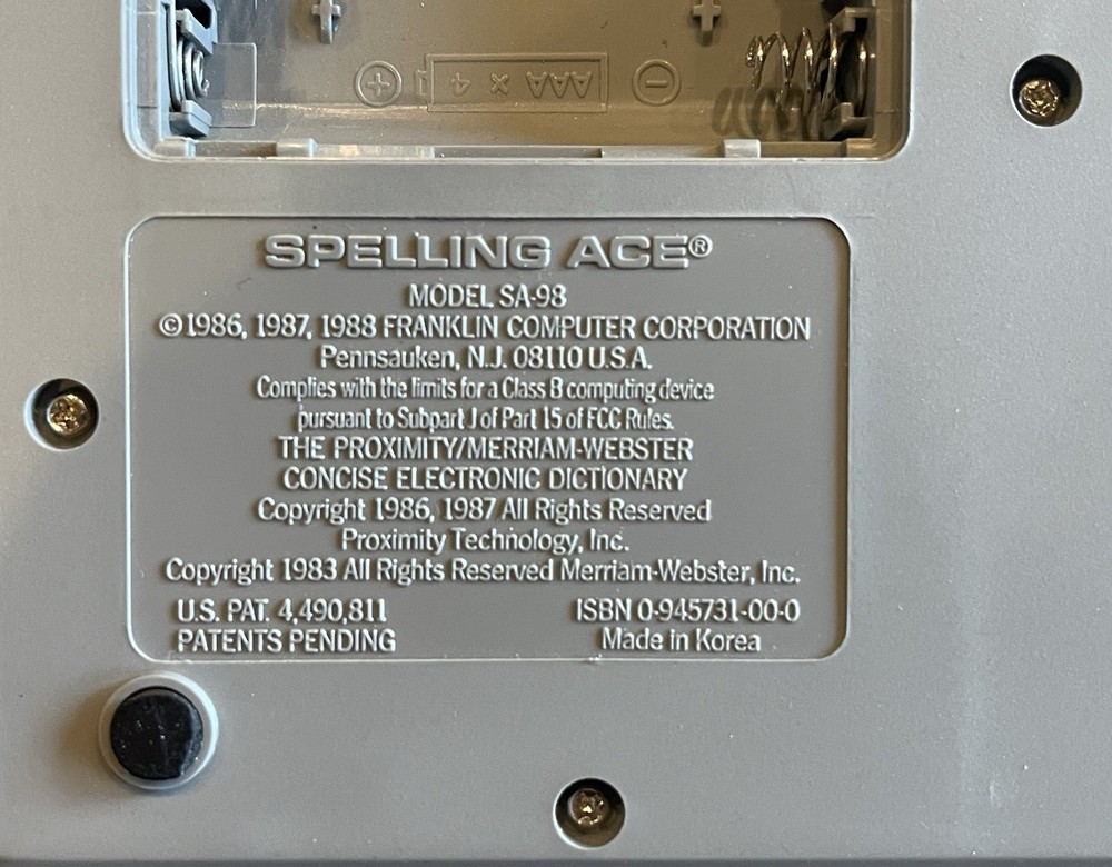 Franklin Computer Spelling Ace Calculator (TESTED)