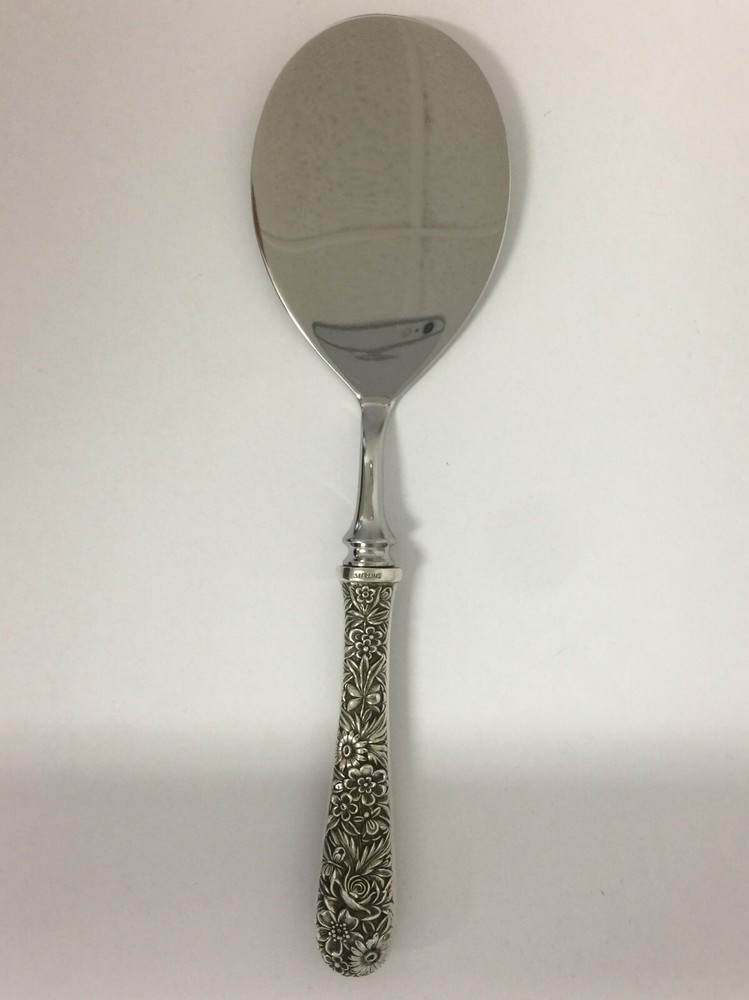 S Kirk & Sons Repousse Hot Cake Server Sterling Silver