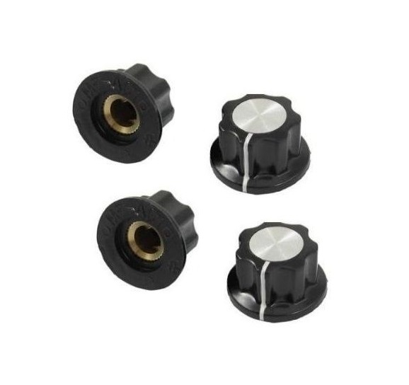 5pcs Adjustable Turn 16mm Top 6mm Shaft Insert Dia Potentiometer Rotary Knobs
