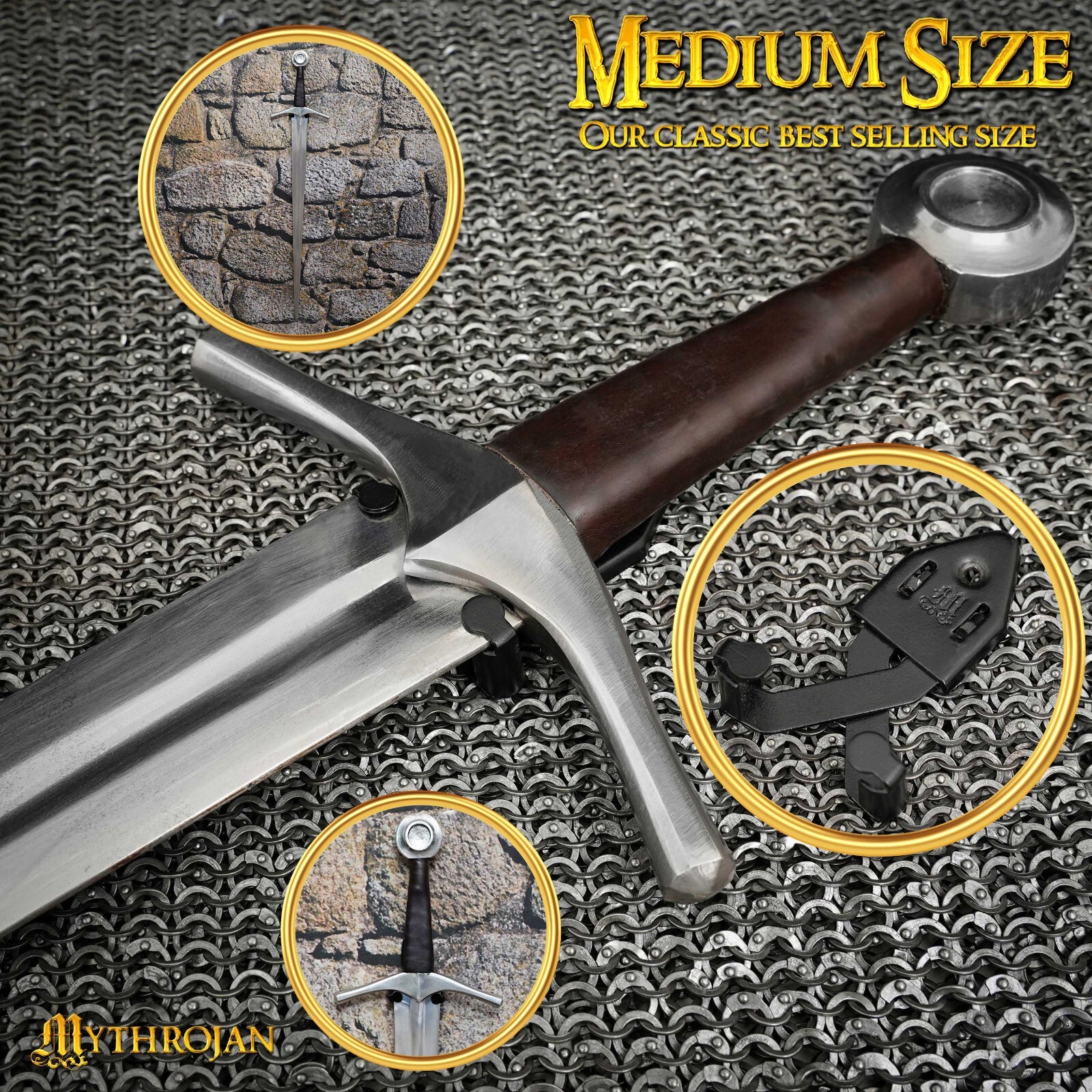 Vertical Wall Sword Hook Single Display Knife Hanger Set of 2