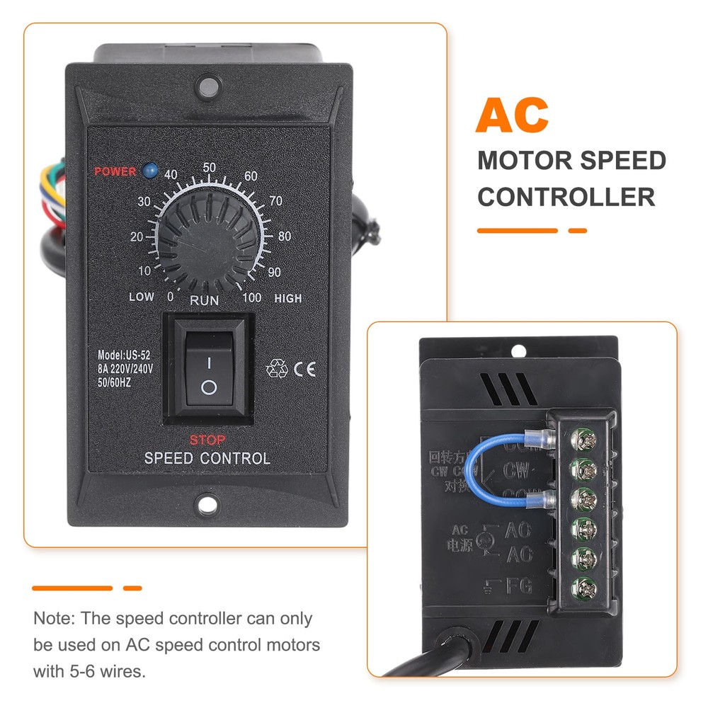 250W AC 220/240V Motor Speed Controller Forward Reverse with B Female Plug