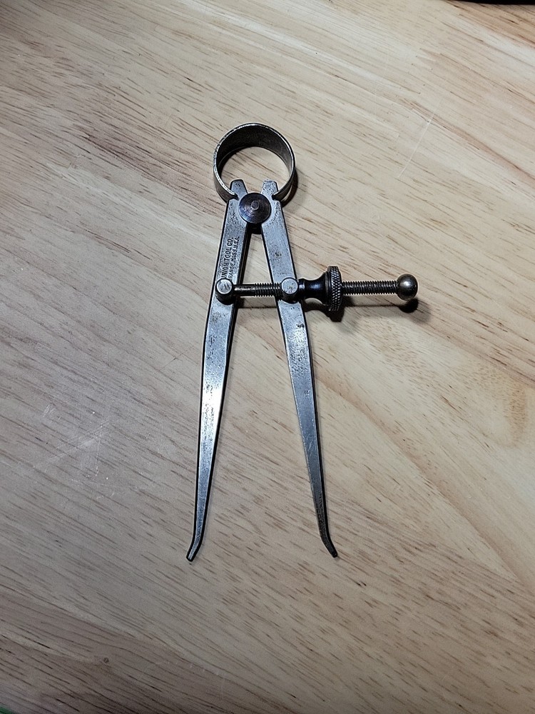 Union Tool Co Inside Caliper 5 inch Compass Machinist Drafting Tool Flat Leg
