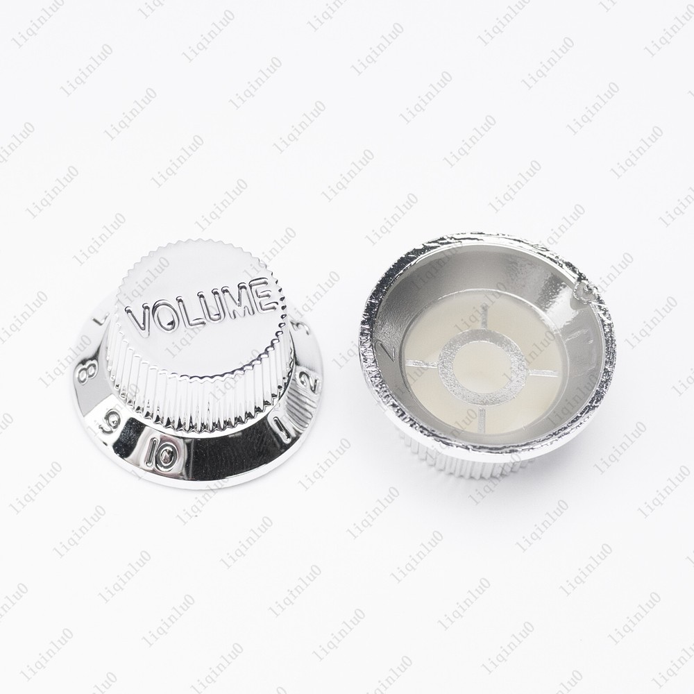 Chrome ST/Strat Style Electric Guitar Knobs Volume Tone Knobs for Stratocaster