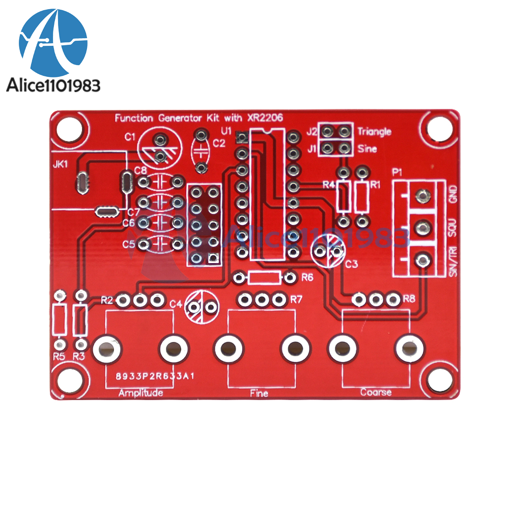 XR2206 Function Generator DIY Kit Sine Triangle Square Output 1HZ-1MHZ +Case