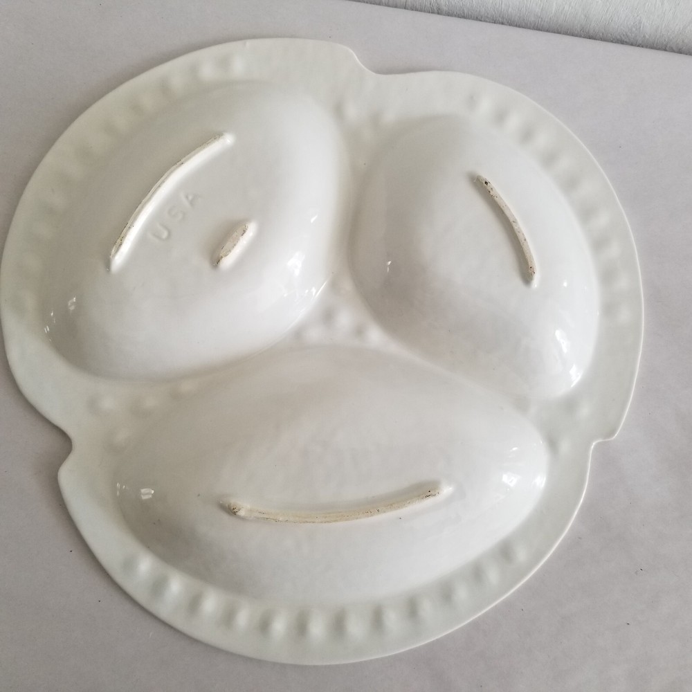 Vintage MCM Divided Serving Platter Biomorphic Shape