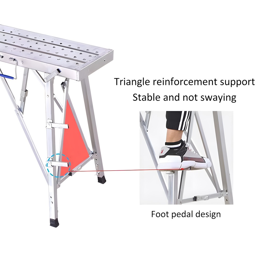 Folding Scaffolding Portable Work Platforms Step Ladder Height Adjustable