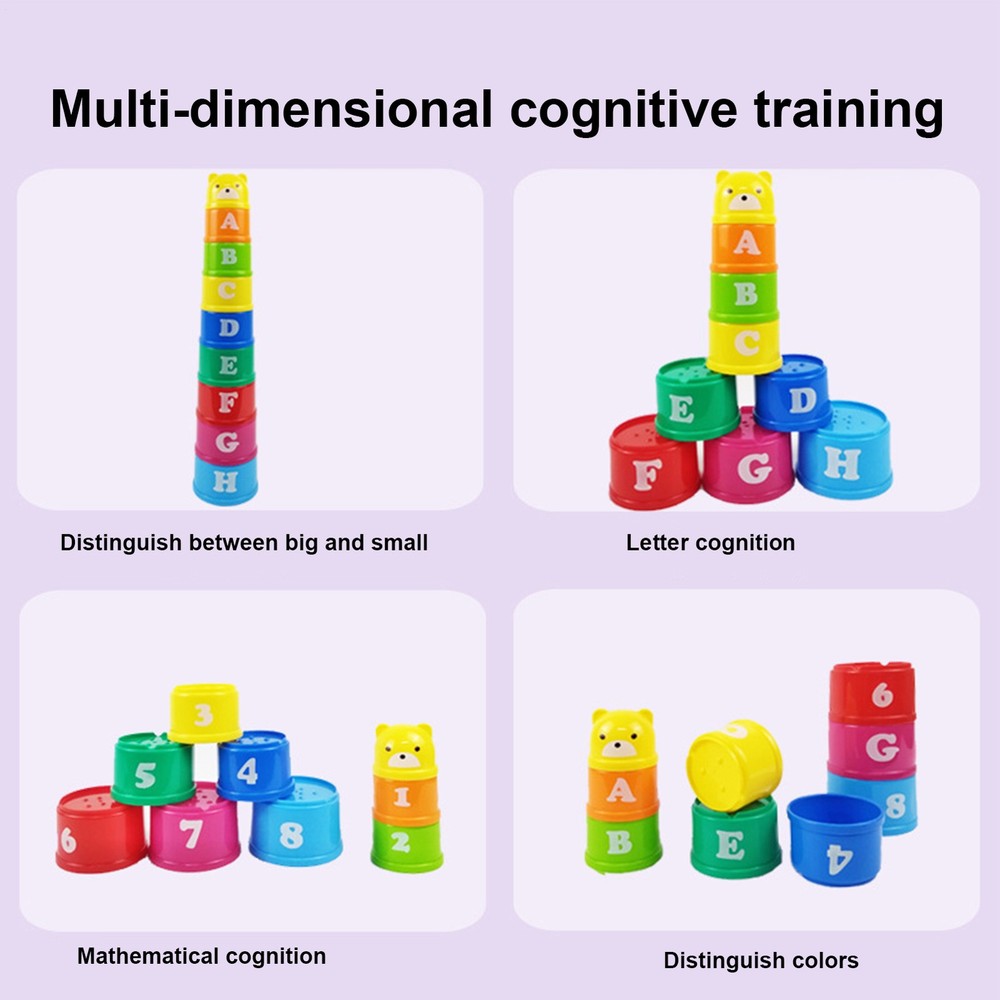 Stacking Cups Educational Nesting Cups Number Letter Stacking Cups Toy Fun Cute