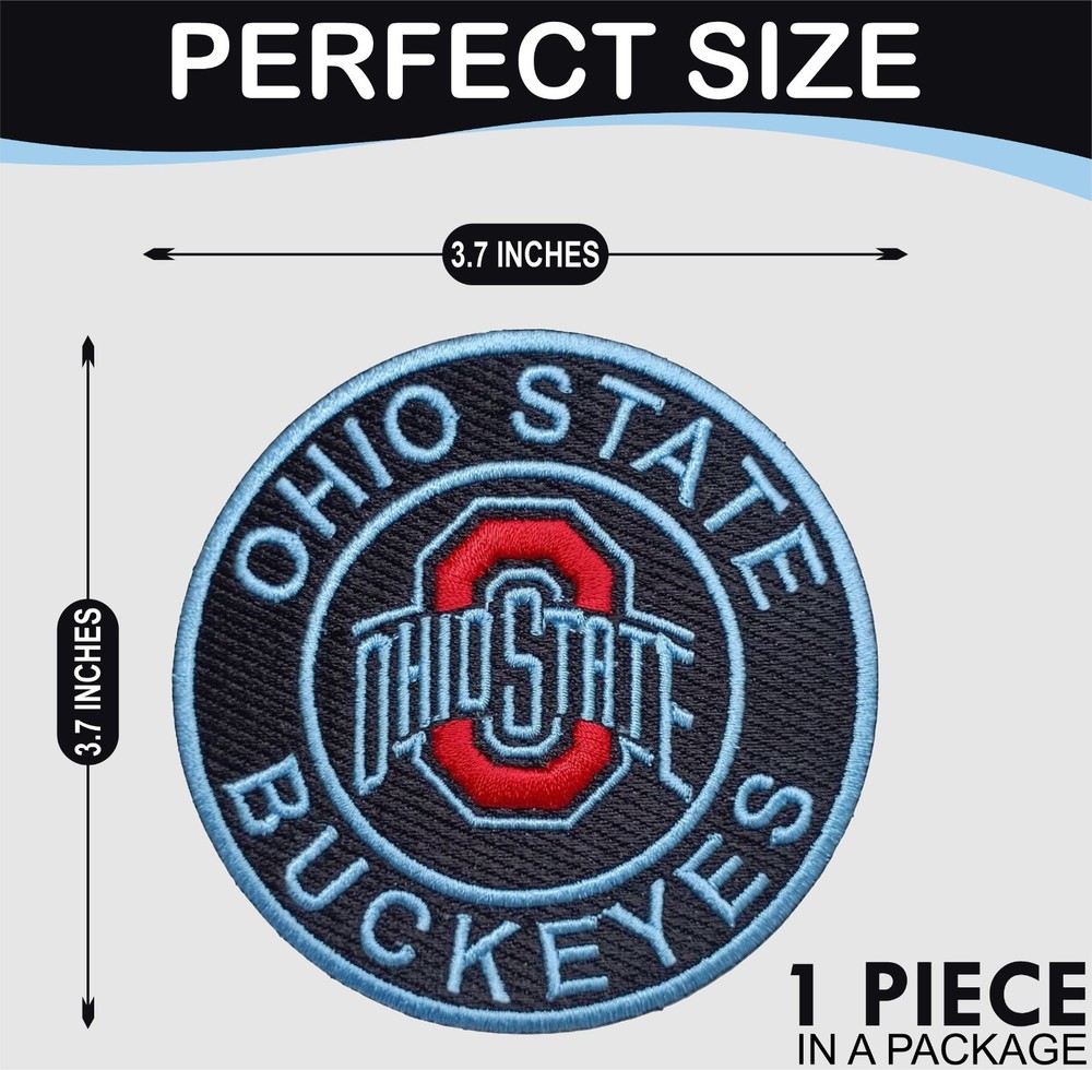 Ohio State Buckeyes Logo Iron On Patch - Sew Patch - Embroidered Patch 3.7"