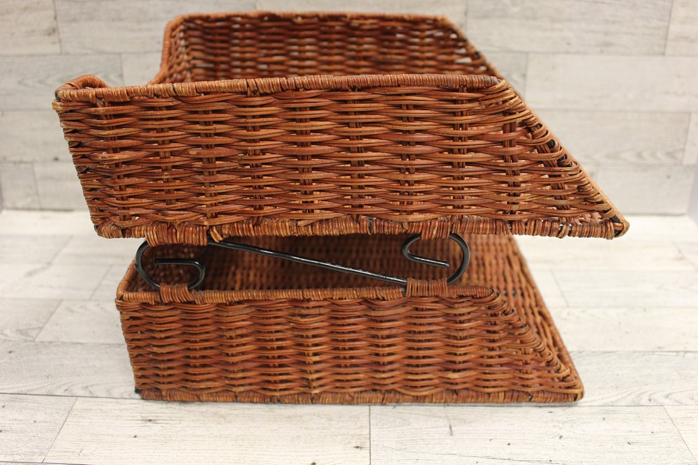Wicker Double Letter Tray - Used