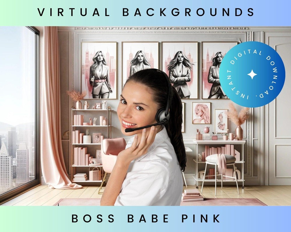 Boss Babe Pink Zoom Backgrounds