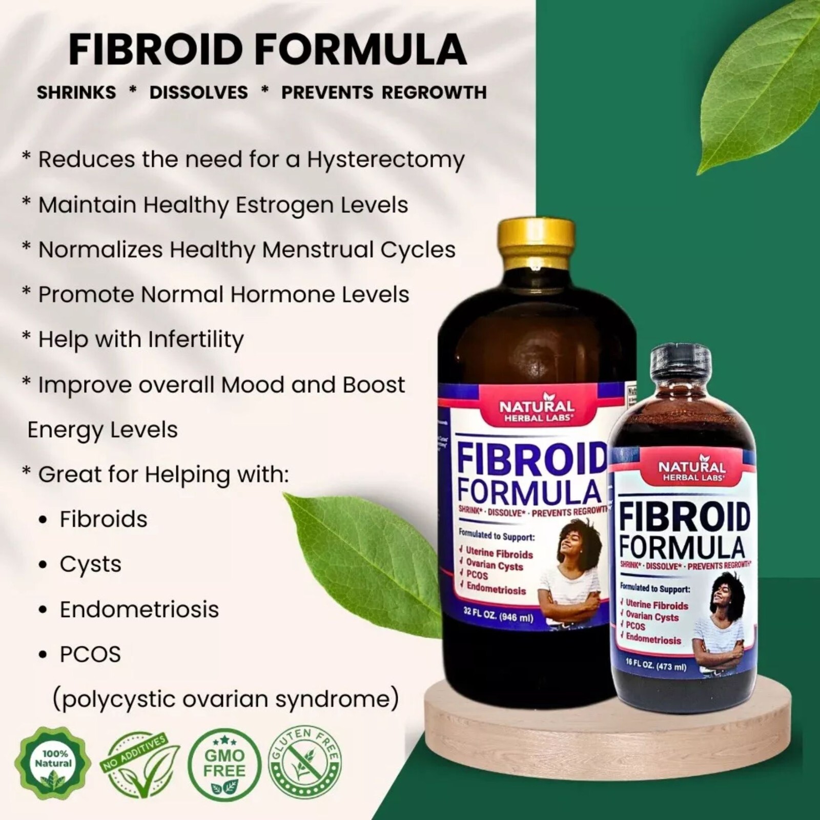FIBROID Formula By Natural Herbal Labs, Plant-Based Superfood, 16 oz.