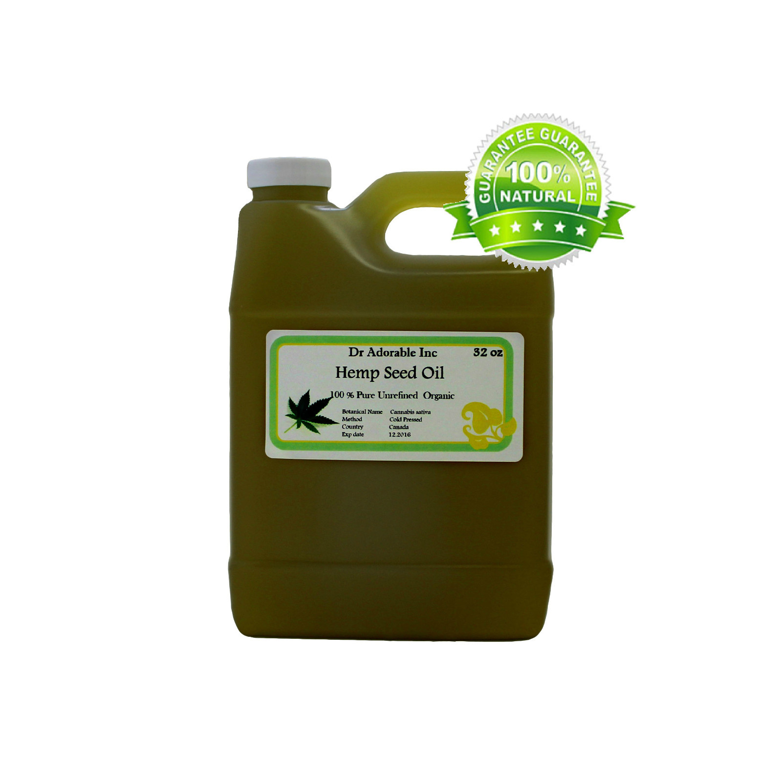 Hemp Seed Unrefined Oil 100% Pure Cold Pressed Oil You Pick Size Free Shipping