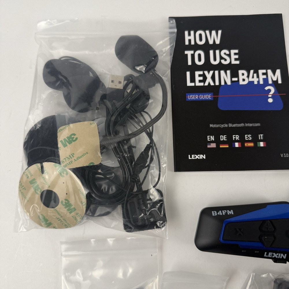 Lexin B4FM Motorcycle Bluetooth Intercom Single Unit Headset Communication