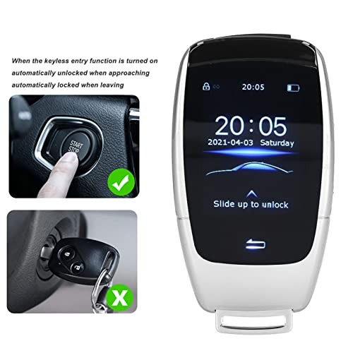 Smart Remote Key, Universal TK900 LCD Smart Key Remote Keyless Entry Silver