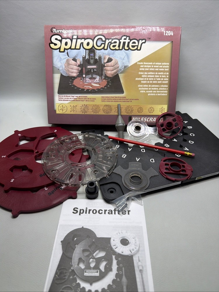 Milescraft SpiroCrafter TurnLock 1204 Create Patterns Stencils Wood Plastic