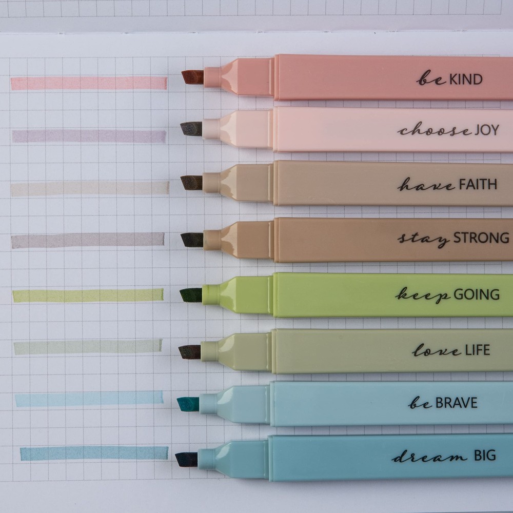 DIVERSEBEE Bible Highlighters with Soft Chisel Tip, 8 Pack 8 Pack, Earthy
