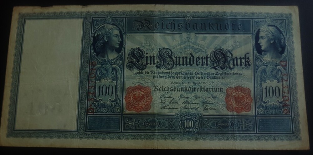 Germany "100 Bundertmark Reichbansknote" 1910
