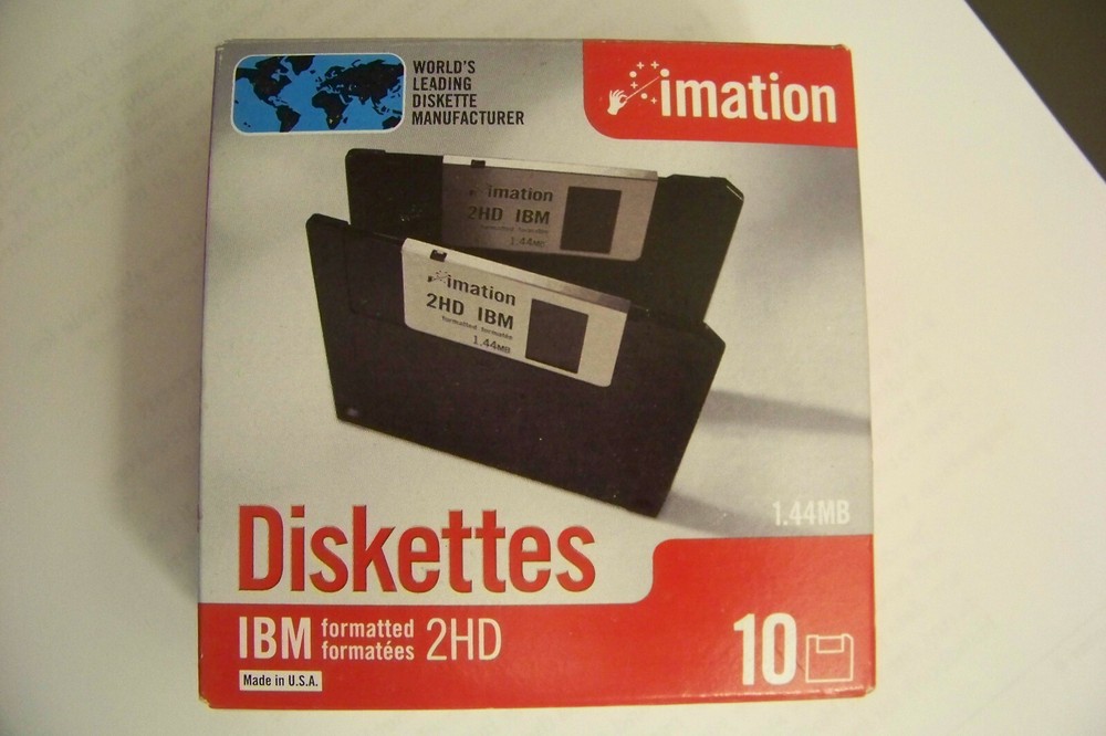 Imation 1.44 MB 3-1/2" IBM Formatted 2HD Diskettes - 10 Pack